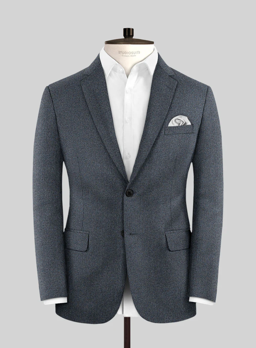 Italian Quelo Blue Twill Flannel Jacket