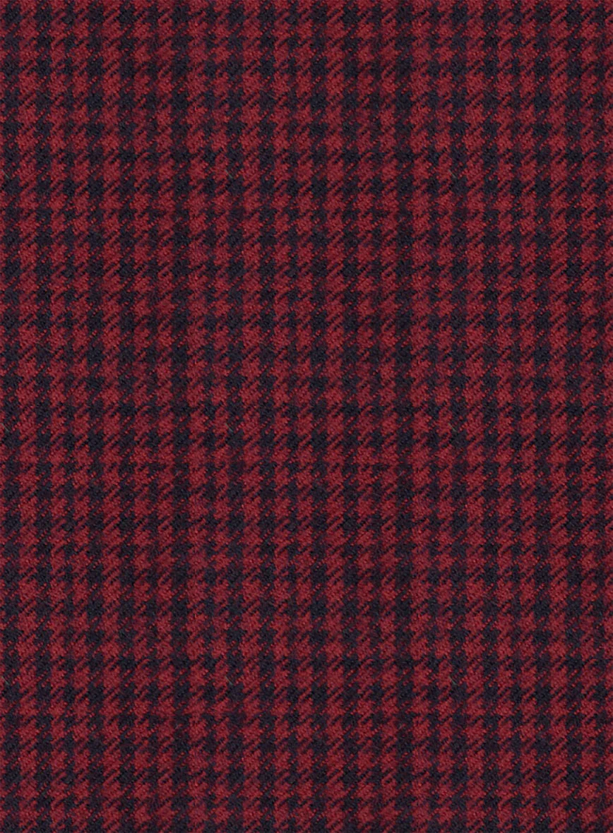 Italian Red Houndstooth Tweed Suit - Image 8