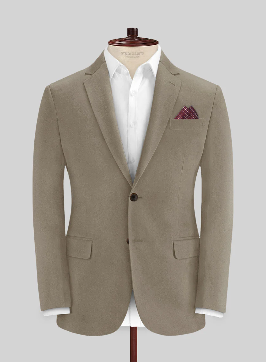 Italian Stone Khaki Cotton Stretch Suit - Image 3