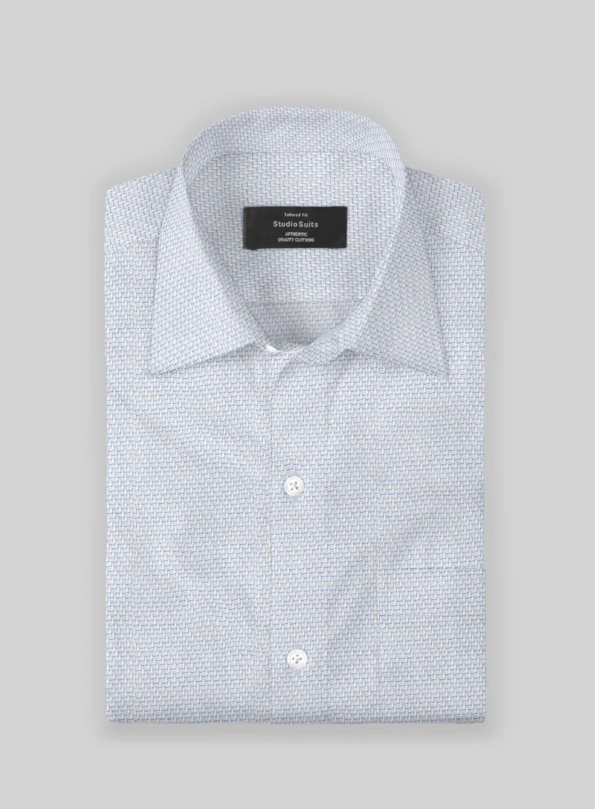 Italian Stretch Blue Fret Shirt