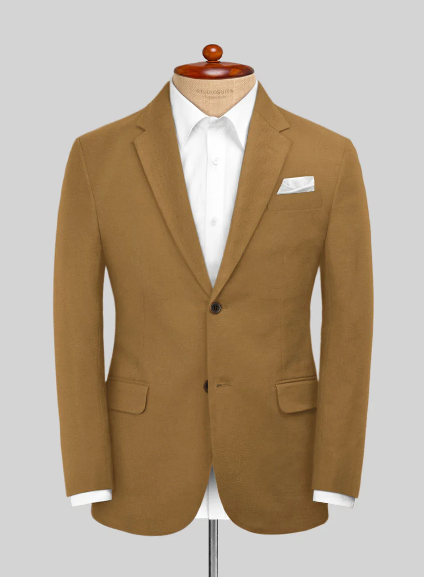 Italian Tan Cotton Stretch Suit - Image 3