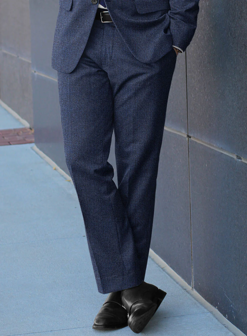 Italian Tavi Blue Nailhead Flannel Pants - Image 2