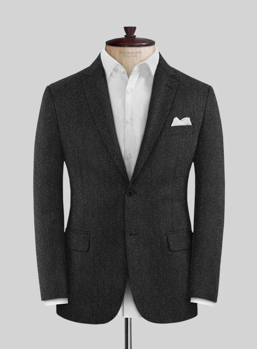 Italian Tavi Dark Gray Nailhead Flannel Jacket