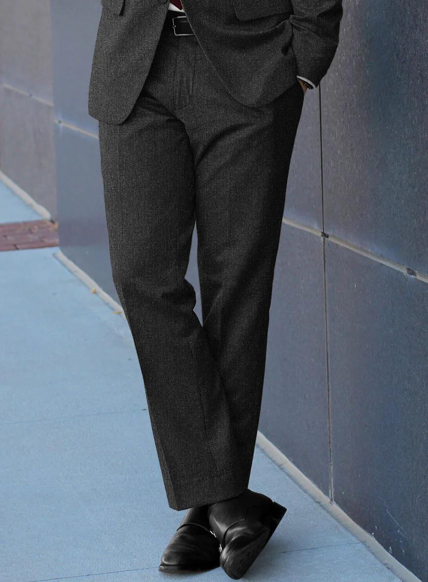 Italian Tavi Dark Gray Nailhead Flannel Pants - Image 2