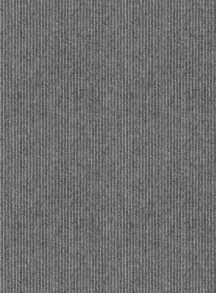 Italian Tiga Gray Mini Pinstripe Flannel Pants - Image 3