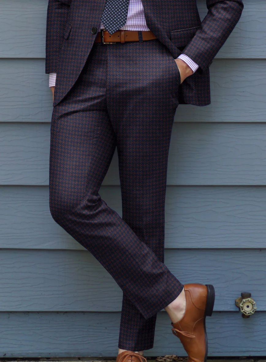 Italian Timas Purple Houndstooth Flannel Suit - Image 4