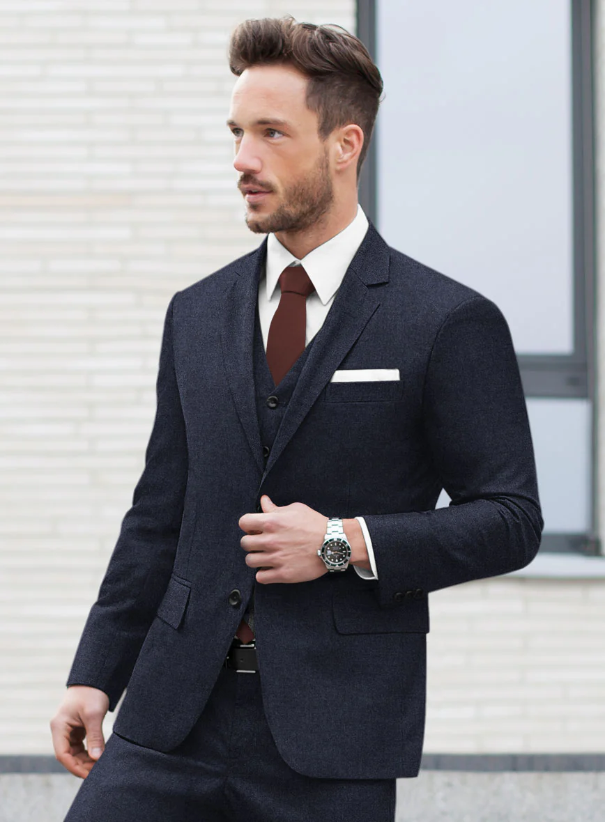 Italian Turna Dark Navy Flannel Jacket - Image 2