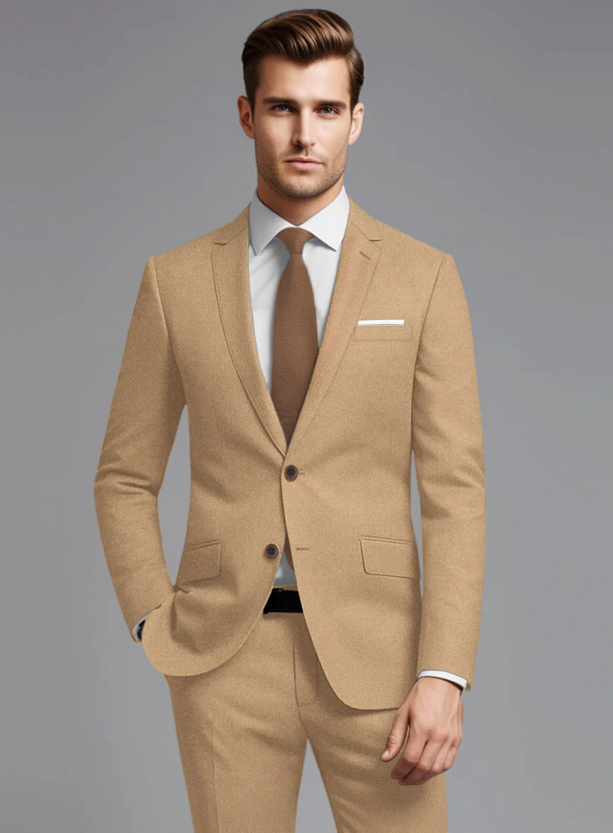 Italian Turna Khaki Flannel Suit - Image 4