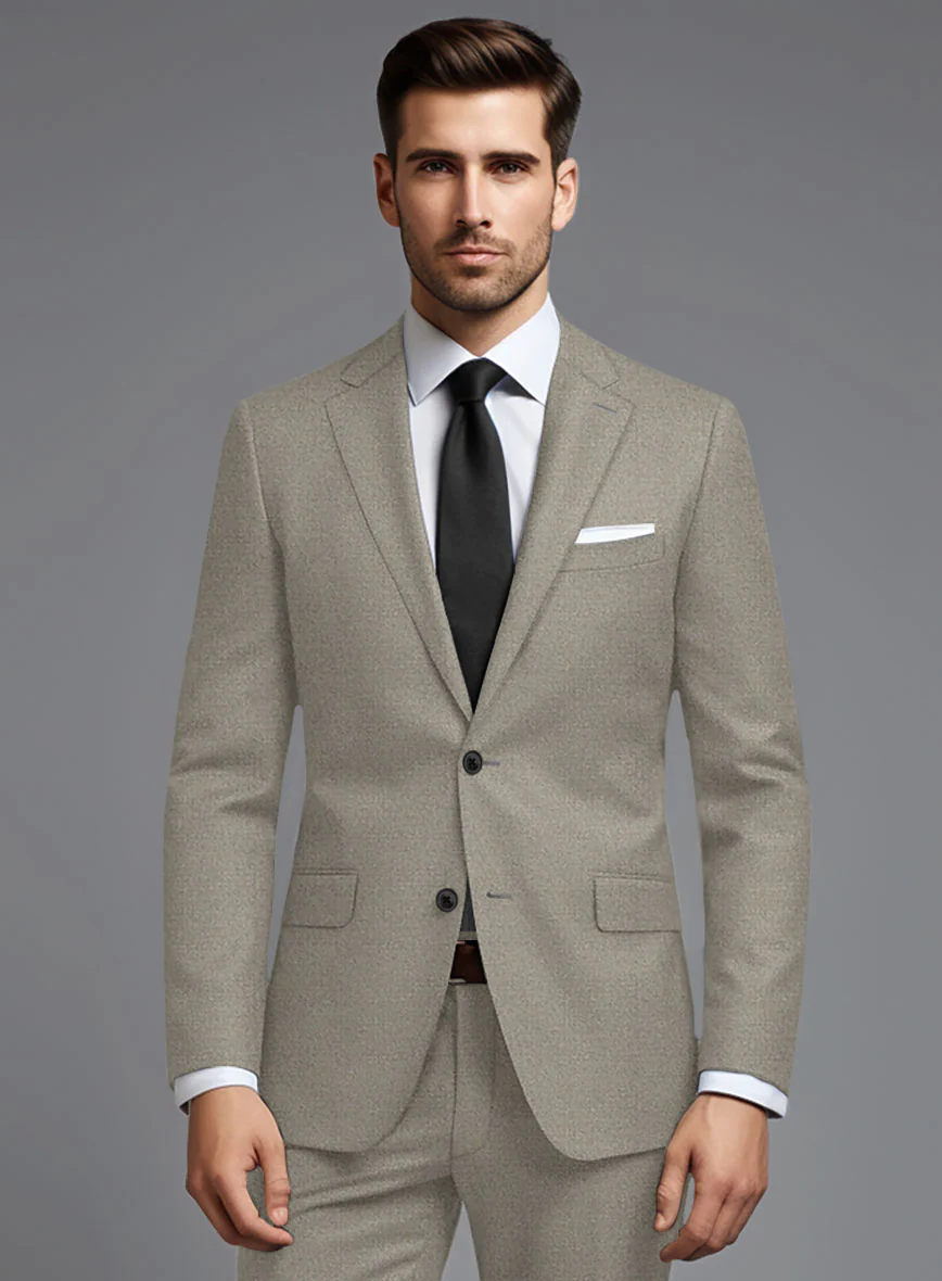 Italian Turna Light Brown Flannel Suit - Image 4