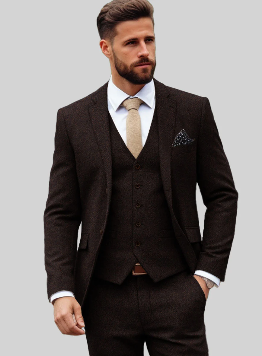 Italian Tweed Herringbone Urbano Jacket - Image 2