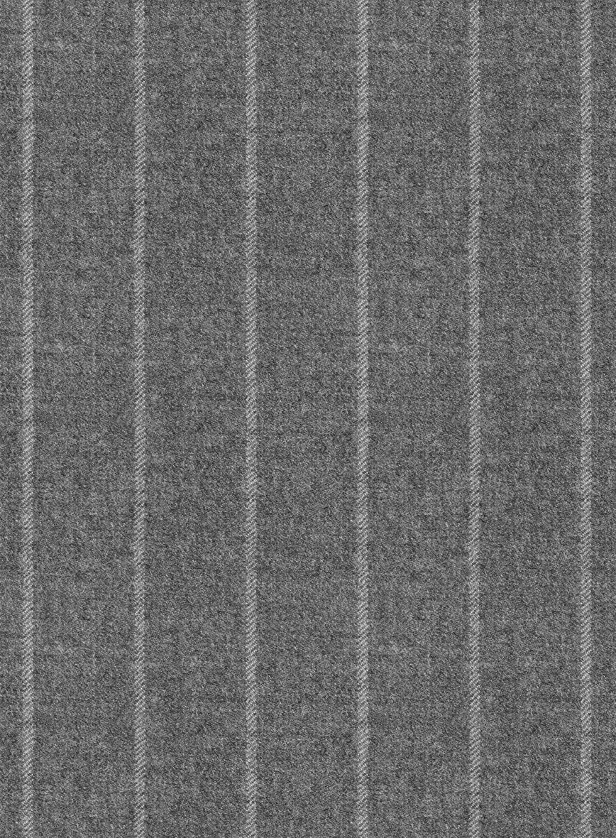 Italian Uben Gray Chalkstripe Flannel Jacket - Image 3