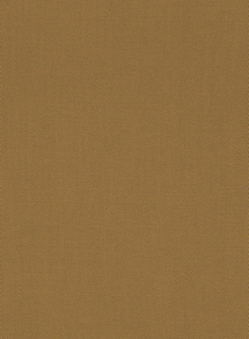 Italian Walnut Brown Cotton Stretch Pants - Image 3