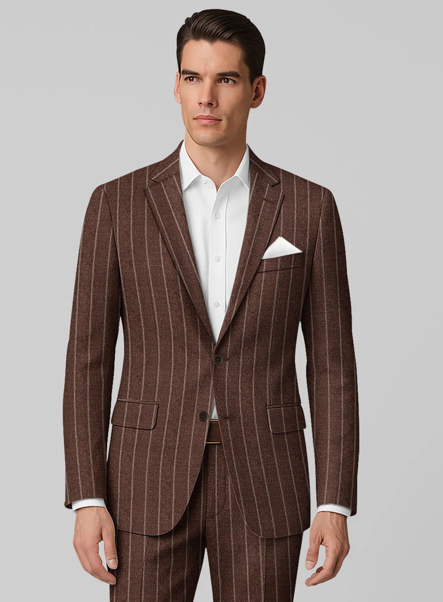 Italian Walnut Rope Stripe Tweed Jacket - Image 2