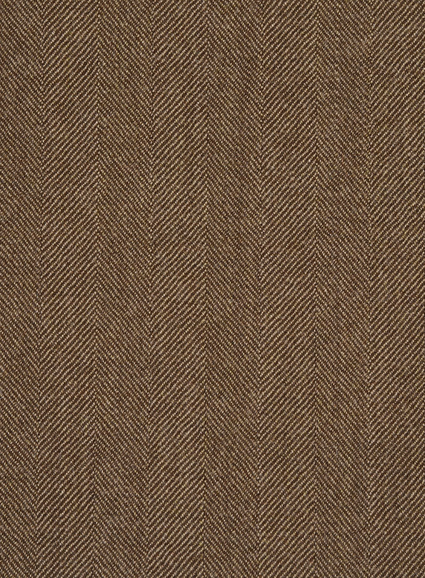 Italian Wide Herringbone Brown Tweed Suit - Image 7