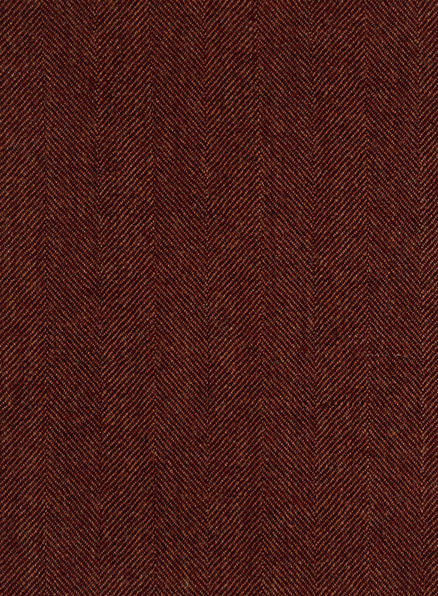 Italian Wide Herringbone Brunette Tweed Jacket - Image 4