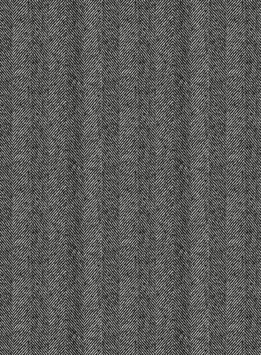 Italian Wide Herringbone Gray Tweed Suit - Image 6