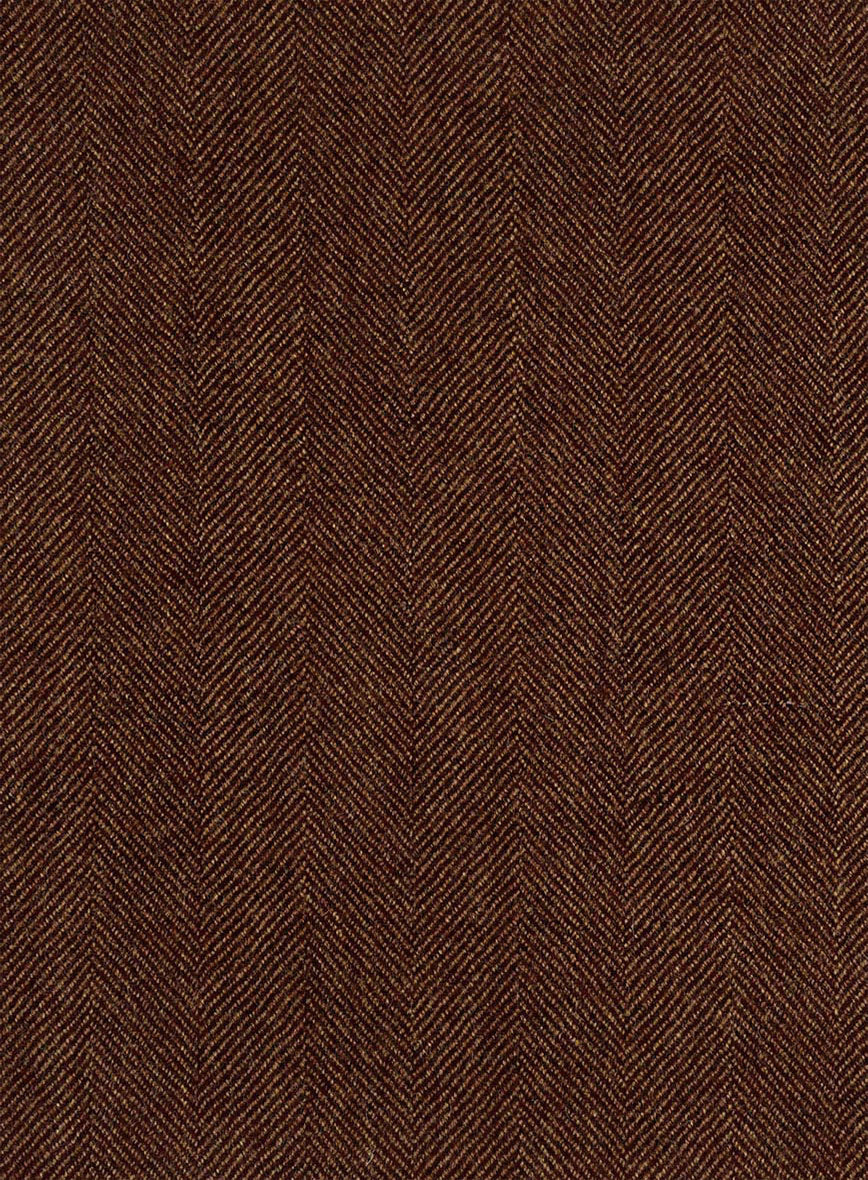 Italian Wide Herringbone Rust Tweed Jacket - Image 4