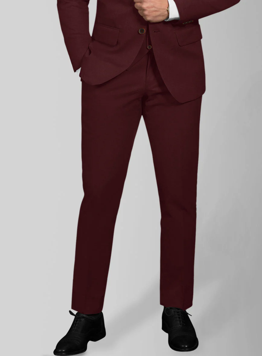 Italian Wine Cotton Stretch Pants - Image 2