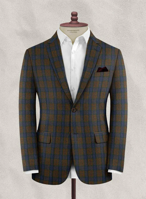 Italian Wool Cashmere Orsoto Checks Jacket
