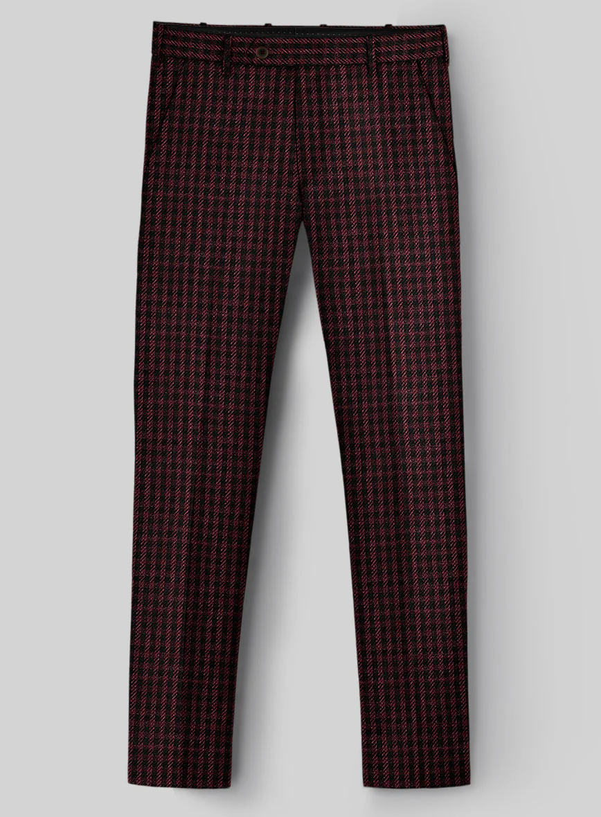 Italian Wool Linen Cashmere Figaro Houndstooth Pants