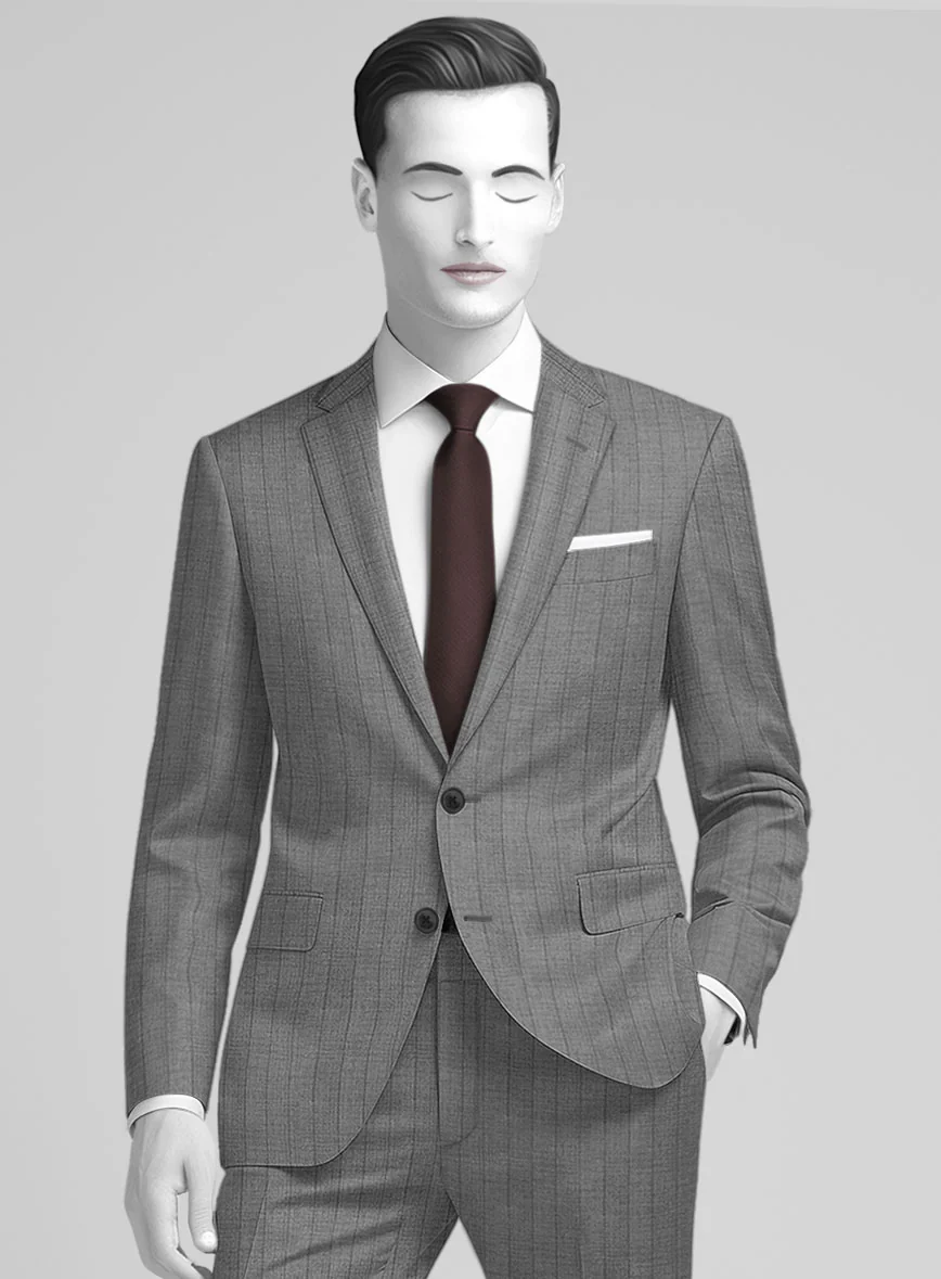 Italian Wool Slate Band Suit - Image 3
