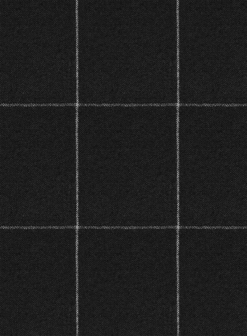 Italian Zergi Black Windowpane Flannel Suit - Image 6