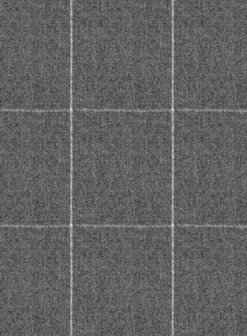 Italian Zergi Gray Windowpane Flannel Pants - Image 3