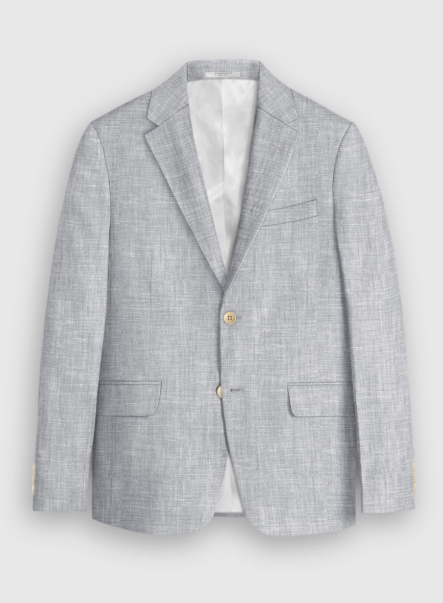 Italian Zod Light Gray Linen Jacket - Image 2