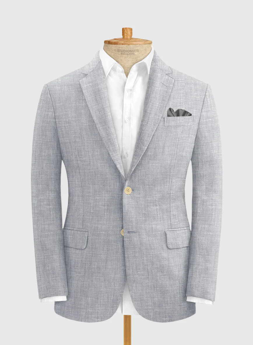 Italian Zod Light Gray Linen Suit - Image 7
