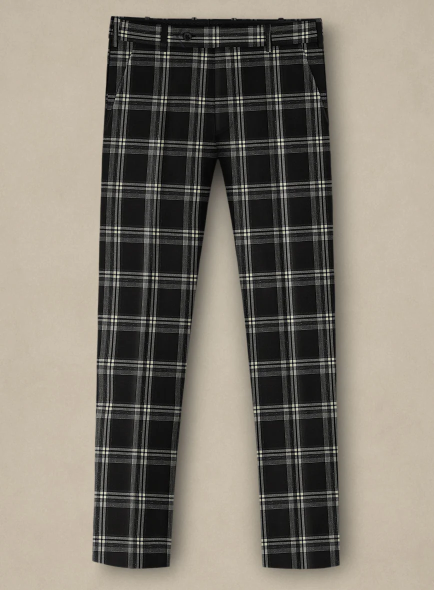 Italiano Murano Oseja Black Wool Linen Silk Pants - Image 2