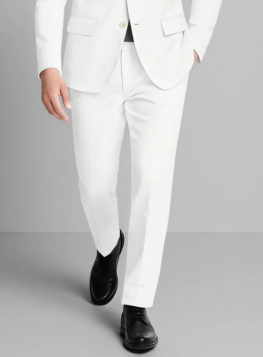 Ivory Napoli Stretch Light Weight Cotton Suit - Image 5