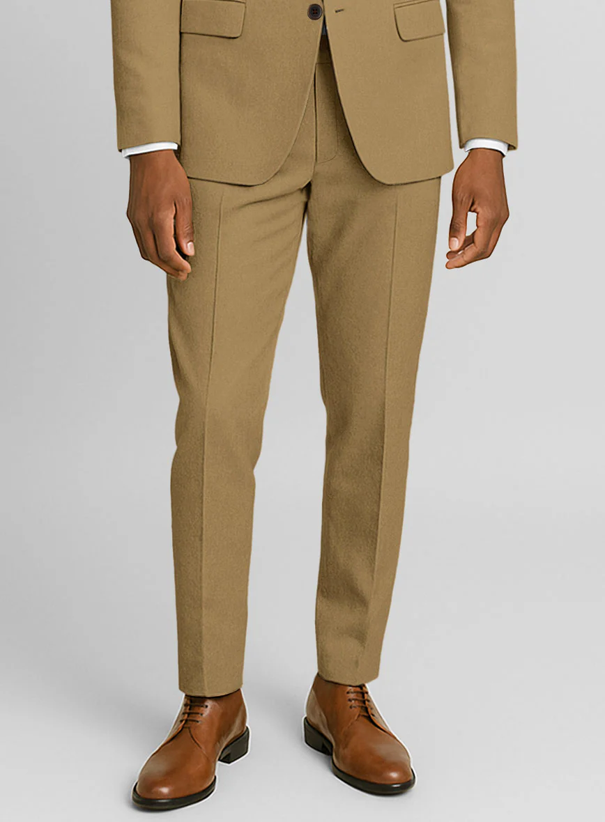 Khaki Feather Cotton Canvas Stretch Pants - Image 2
