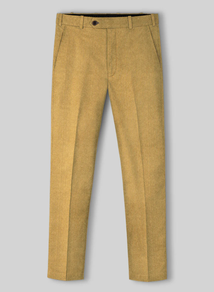 Khaki Stretch Pin Corduroy Pants - Image 2