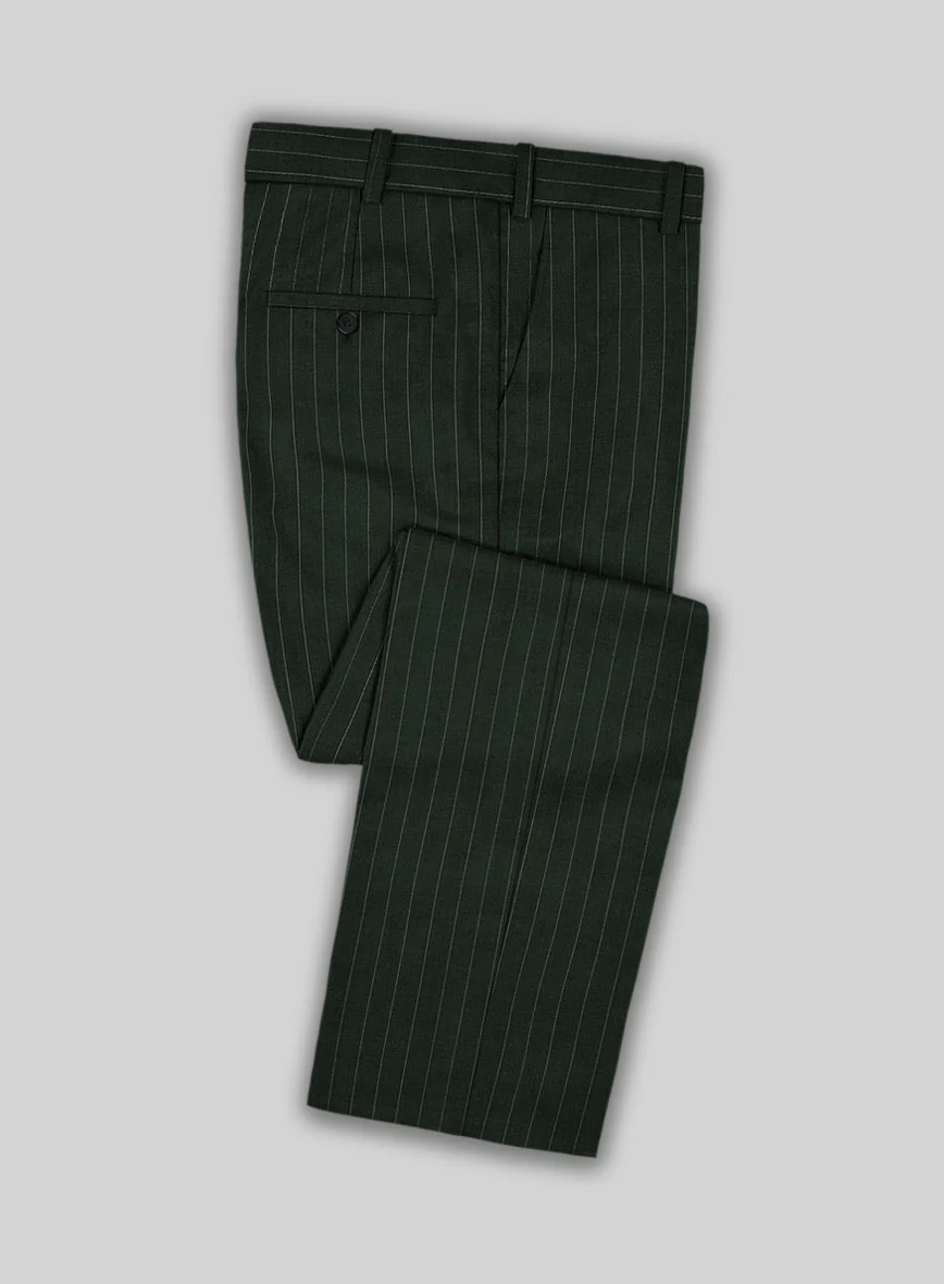 Kingsman Double Breasted Green Stripe Wool Suit - Image 4