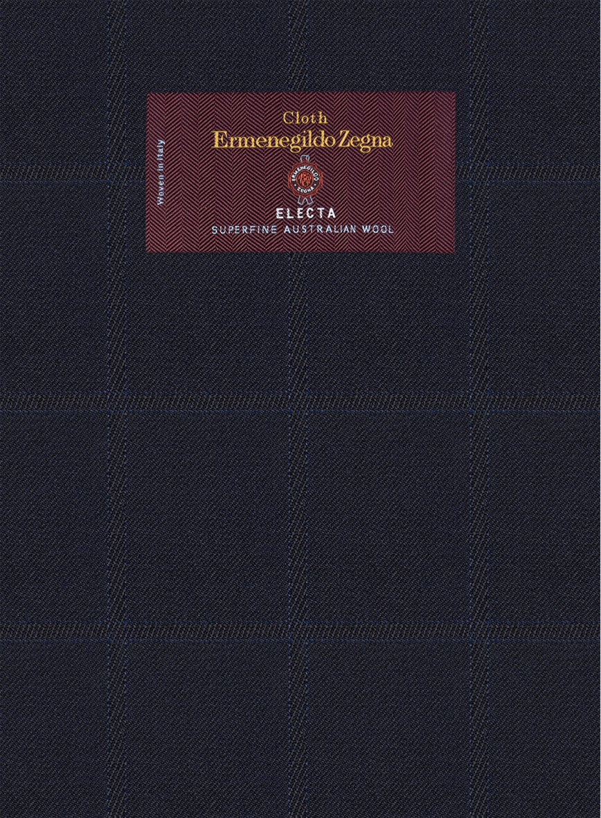 Lanificio Zegna Electa Corta Blue Checks Wool Pants - Image 3