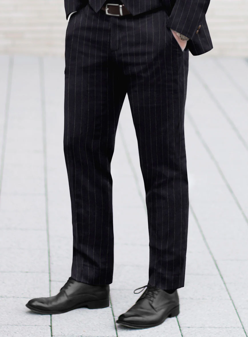 Lanificio Zegna Loop Adana Blue Stripe Wool Pants - Image 2