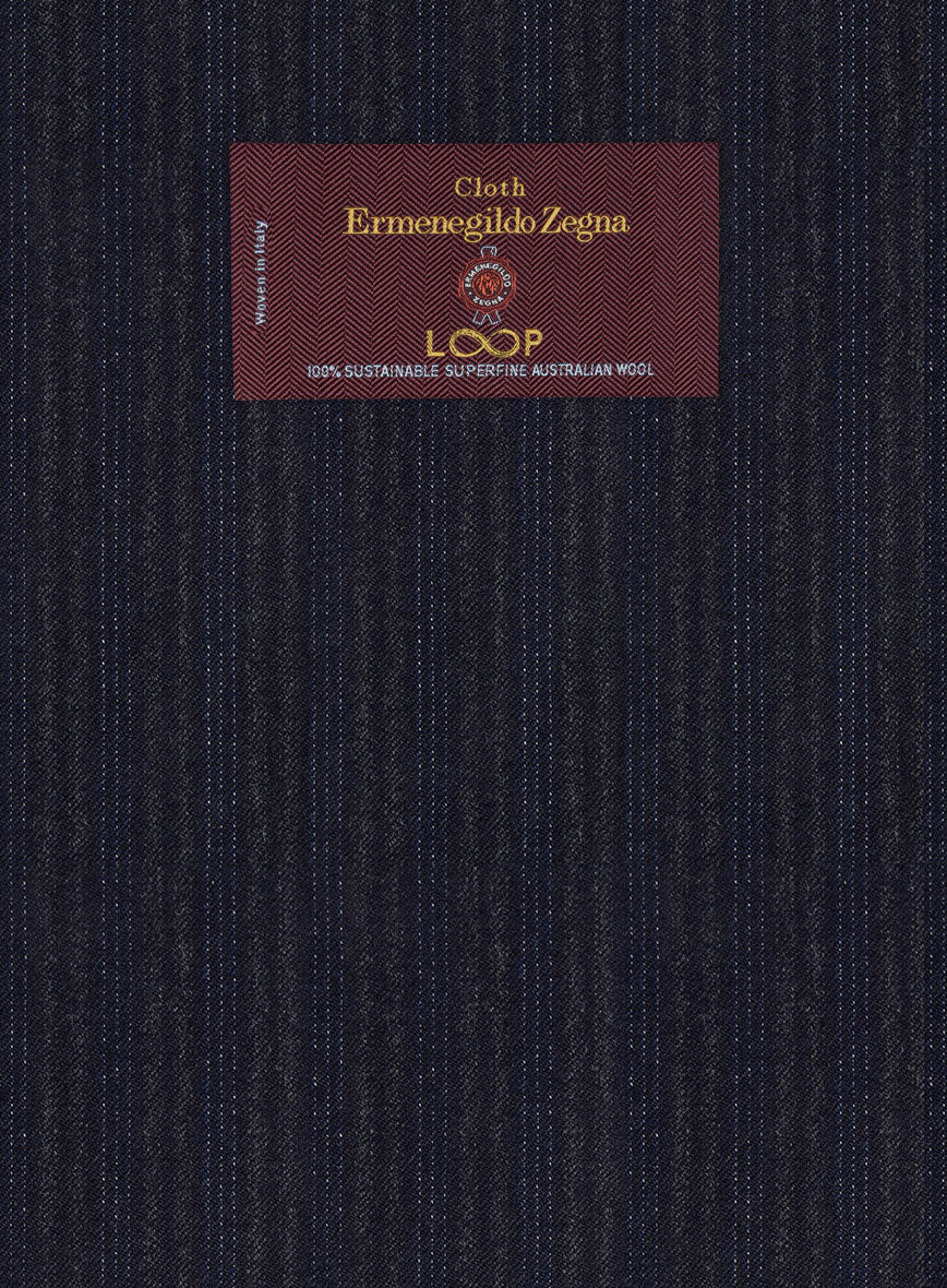 Lanificio Zegna Loop Laonel Blue Stripe Wool Jacket - Image 2
