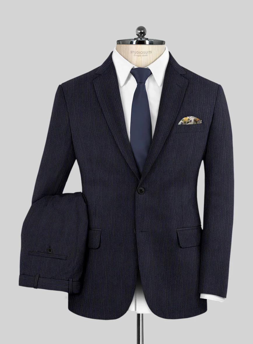 Lanificio Zegna Loop Laonel Blue Stripe Wool Suit