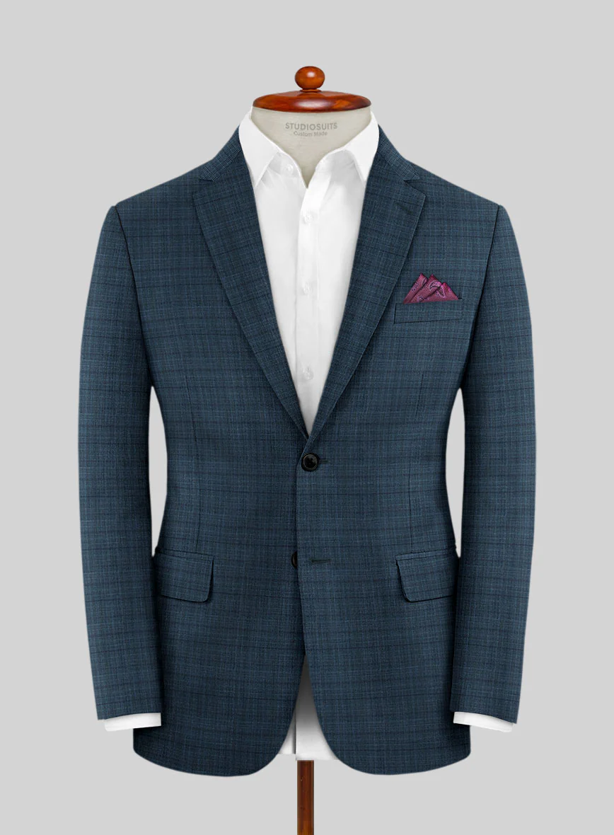 Lanificio Zegna Loop Sas Blue Checks Wool Jacket