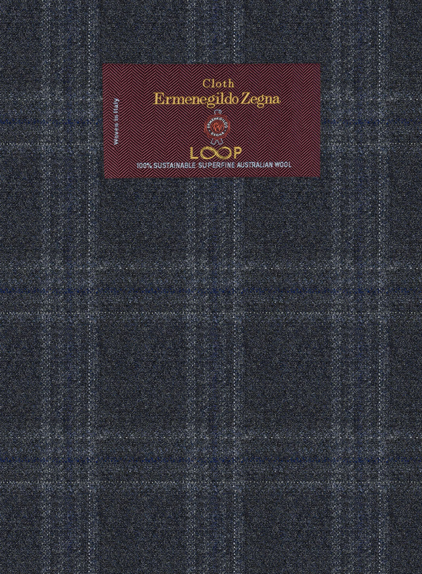 Lanificio Zegna Loop Verone Blue Checks Wool Jacket - Image 2