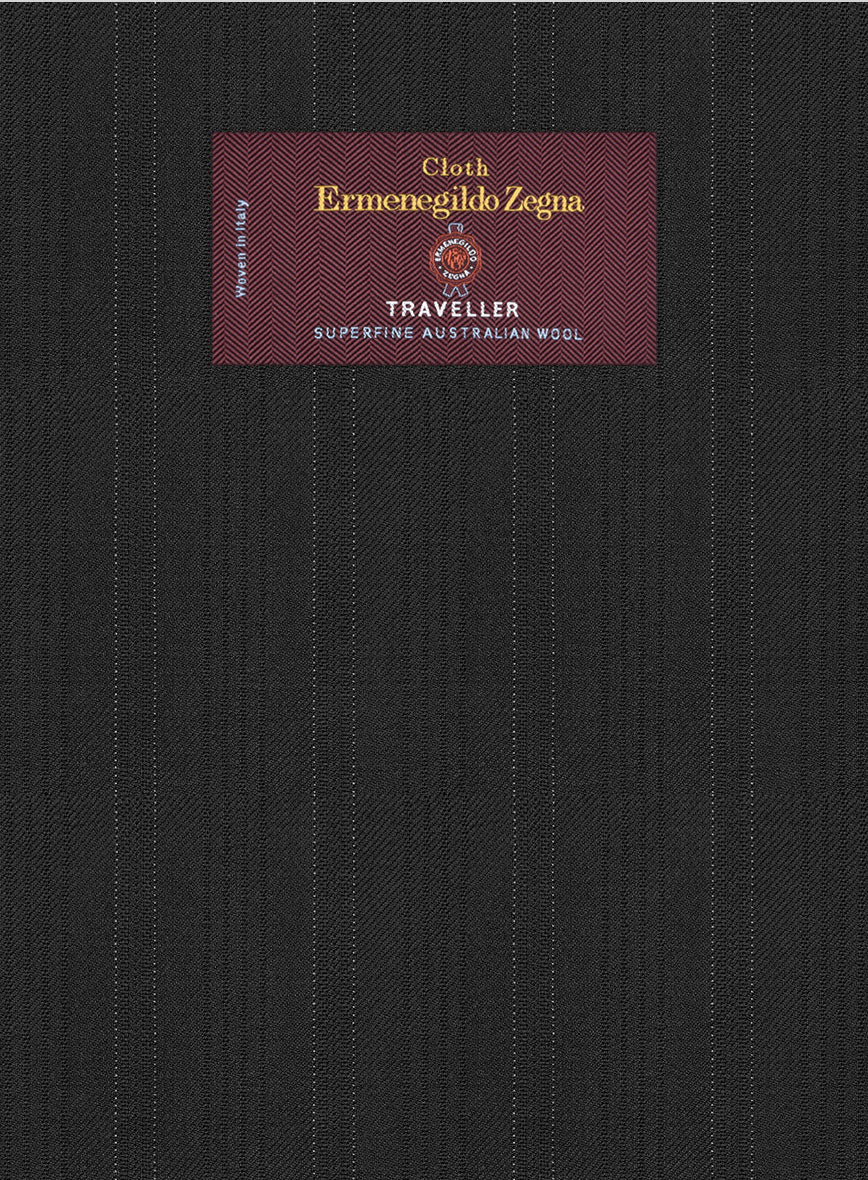 Lanificio Zegna Traveller Adiel Black Stripe Wool Jacket - Image 2