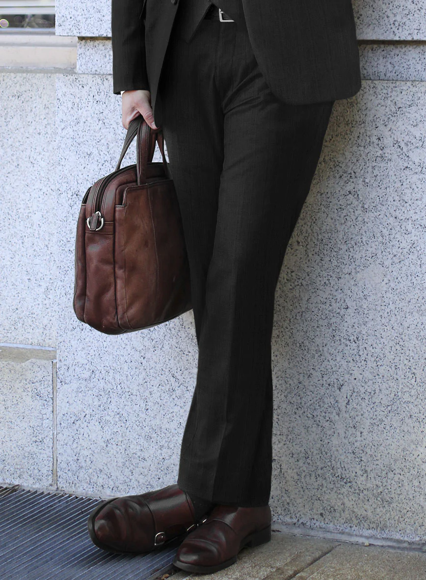 Lanificio Zegna Traveller Adiel Black Stripe Wool Suit - Image 4