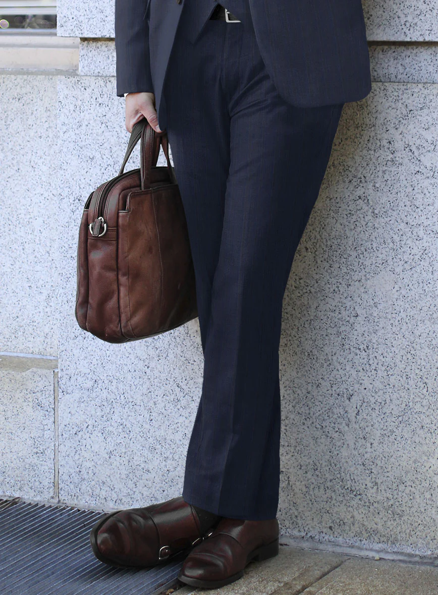 Lanificio Zegna Traveller Adiel Blue Stripe Wool Suit - Image 4