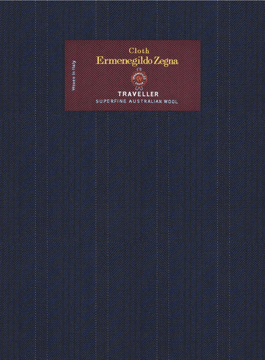 Lanificio Zegna Traveller Adiel Blue Stripe Wool Suit - Image 6