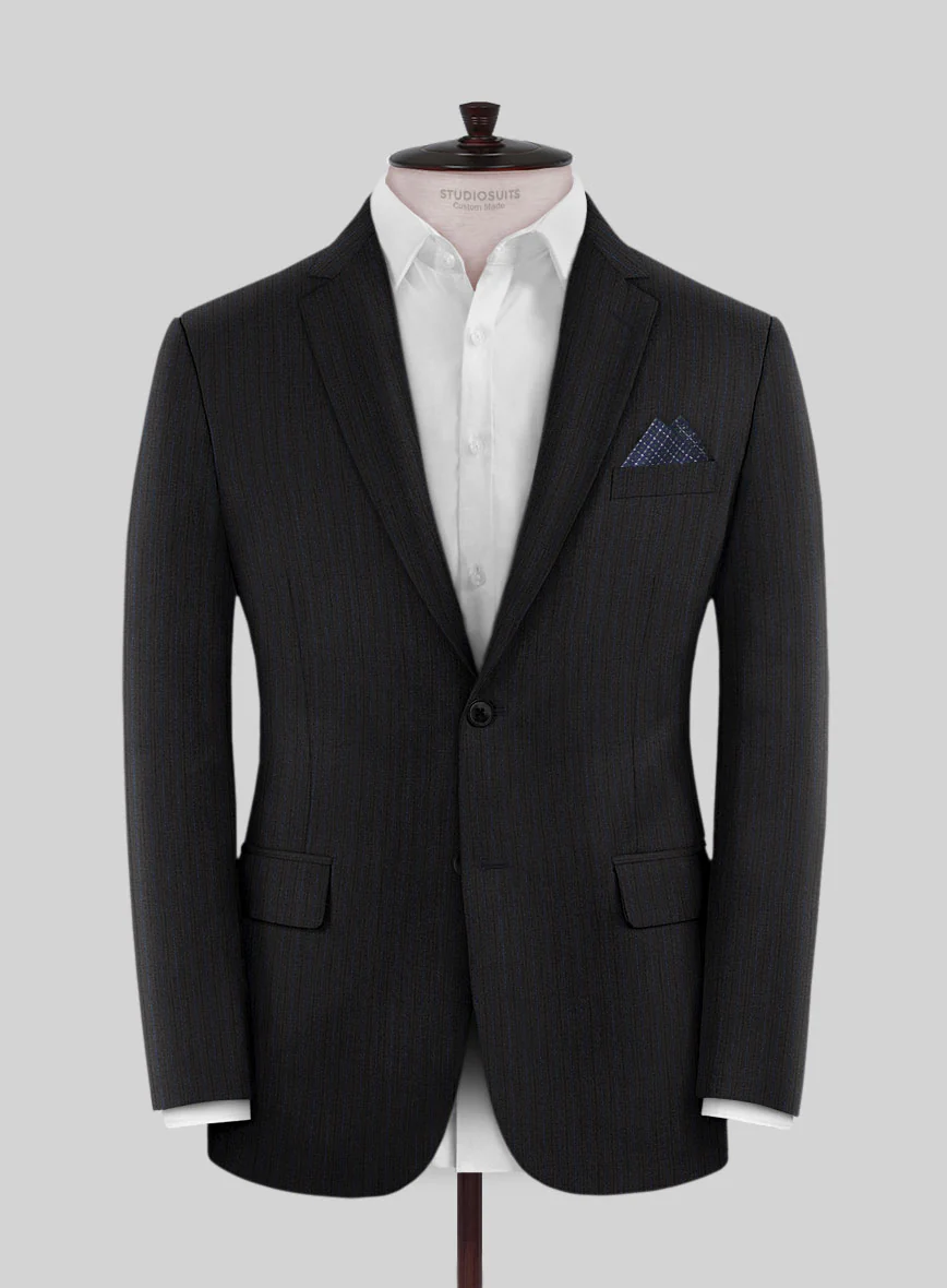 Lanificio Zegna Traveller Naquez Black Stripe Wool Jacket
