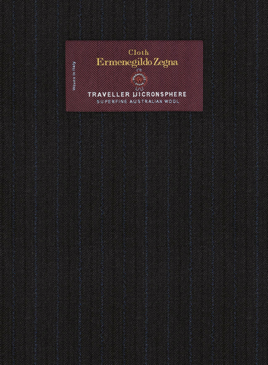 Lanificio Zegna Traveller Naquez Black Stripe Wool Pants - Image 3