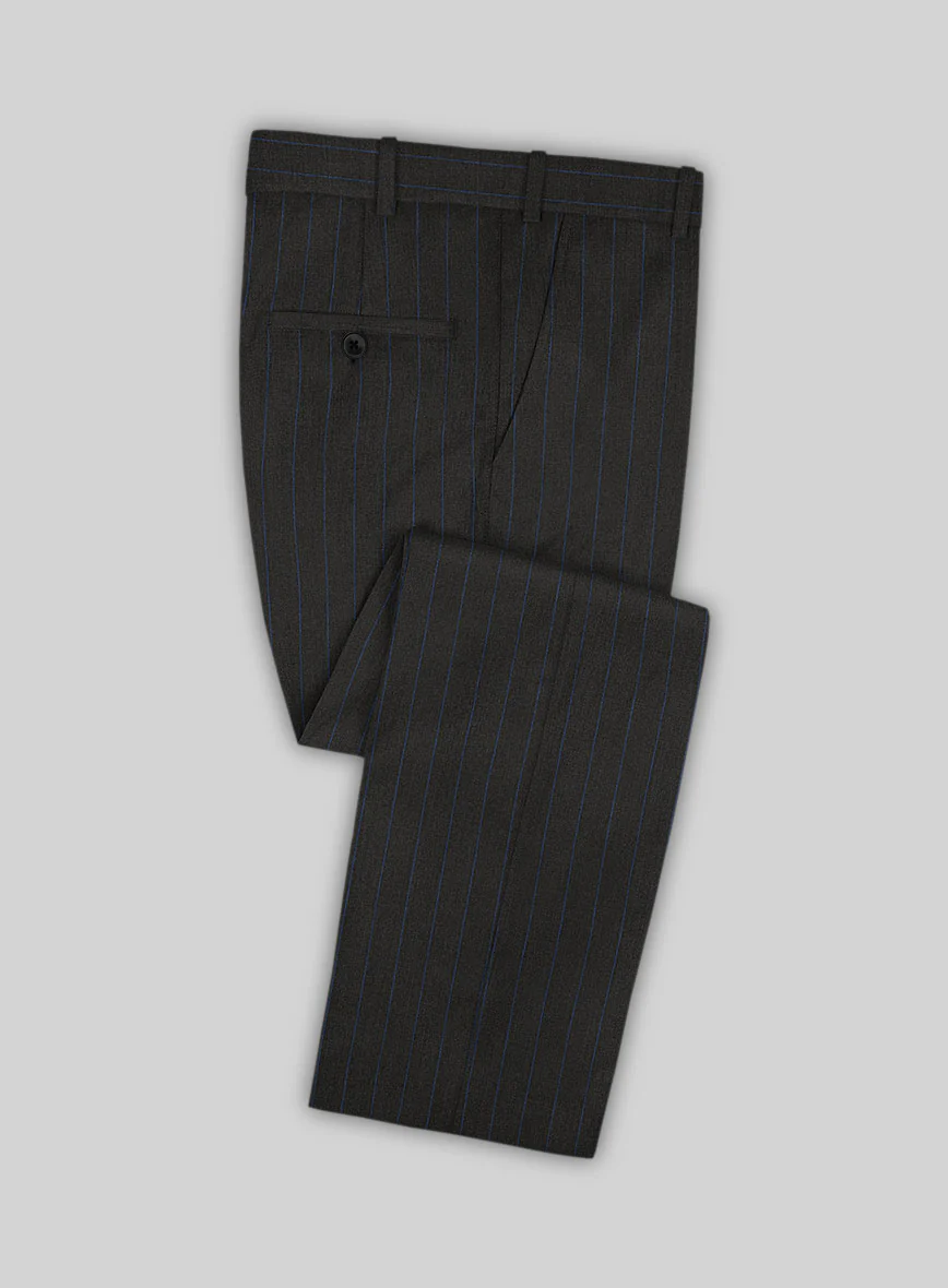 Lanificio Zegna Traveller Renar Black Stripe Wool Suit - Image 4