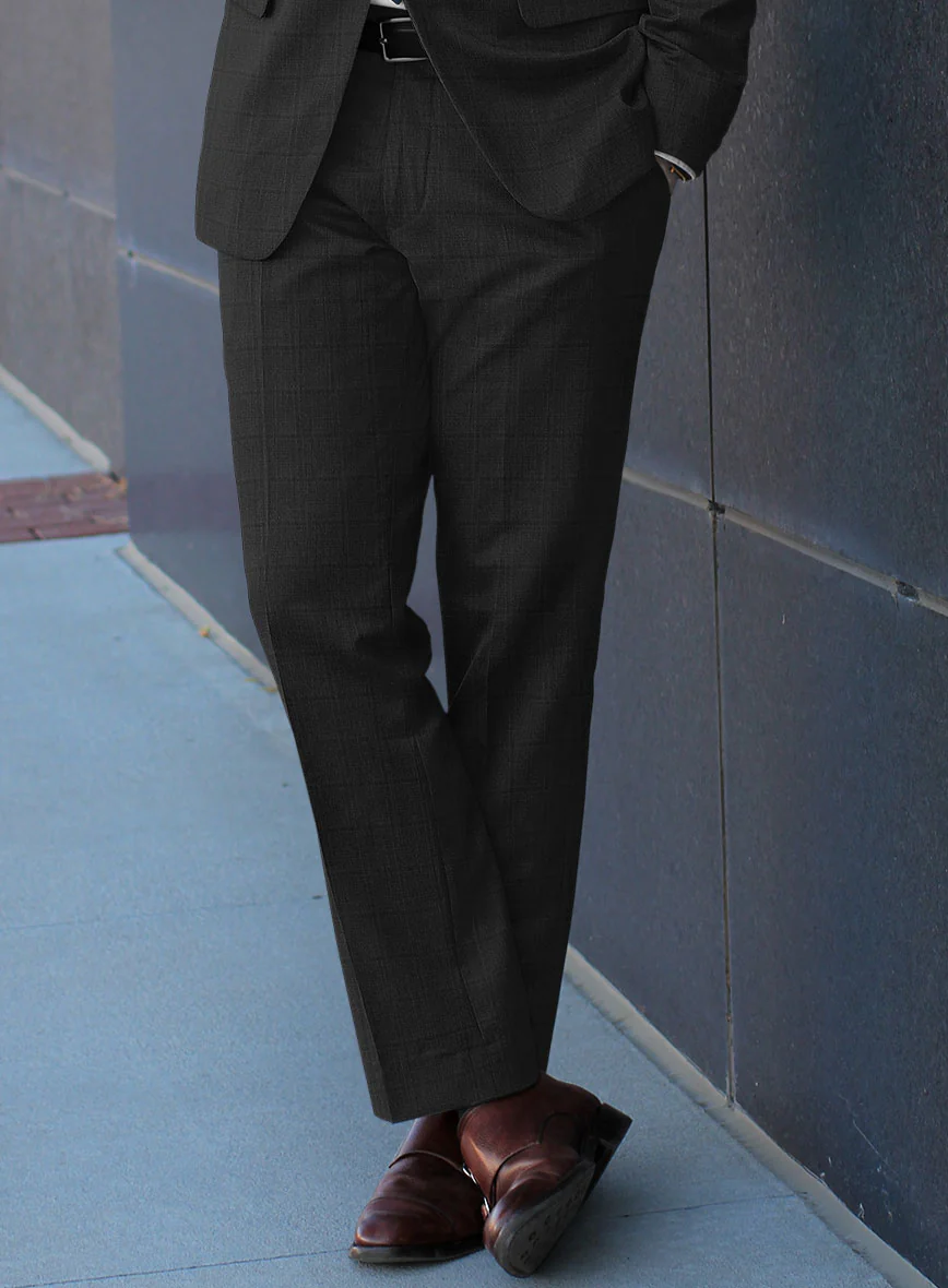 Lanificio Zegna Traveller Sarcos Black Checks Wool Pants - Image 2