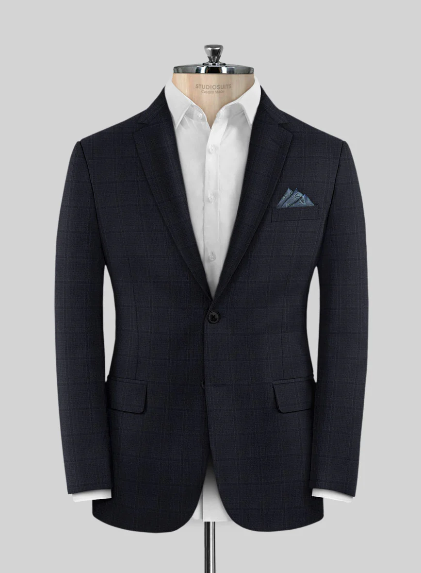 Lanificio Zegna Traveller Sarcos Blue Checks Wool Jacket