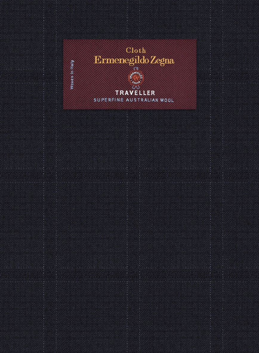 Lanificio Zegna Traveller Sarcos Blue Checks Wool Suit - Image 6